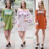 Buy cheap sexy printed flower short dress for women in long flounce sleeve with off the from wholesalers