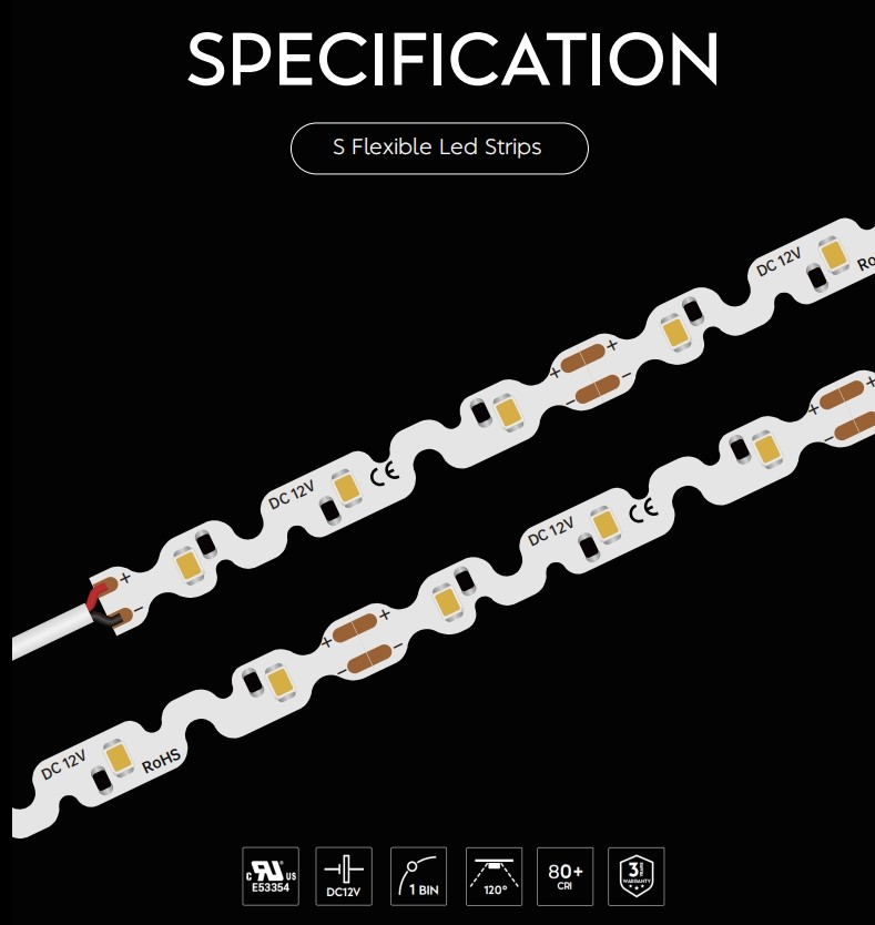 IP65 Flexible LED Strips Easy To Bend S Shape LED Strip For Bar Decoration