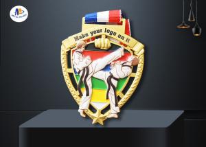 Quality 76.2*3mm Peltate Stock Medals For Taekwondo Tournament wholesale
