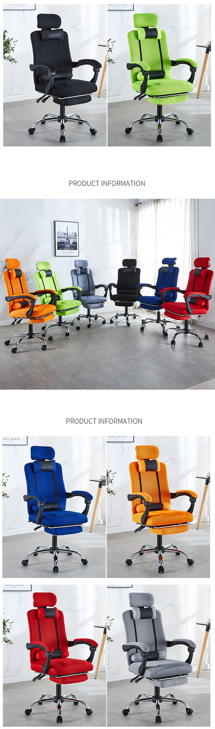 Height-Adjustable Conference Training Mesh Office Chair with Swivel and Mesh Design
