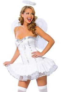 Quality White Silver Heaven Sent Angel Halloween Adult Costumes With Wings Carnival wholesale