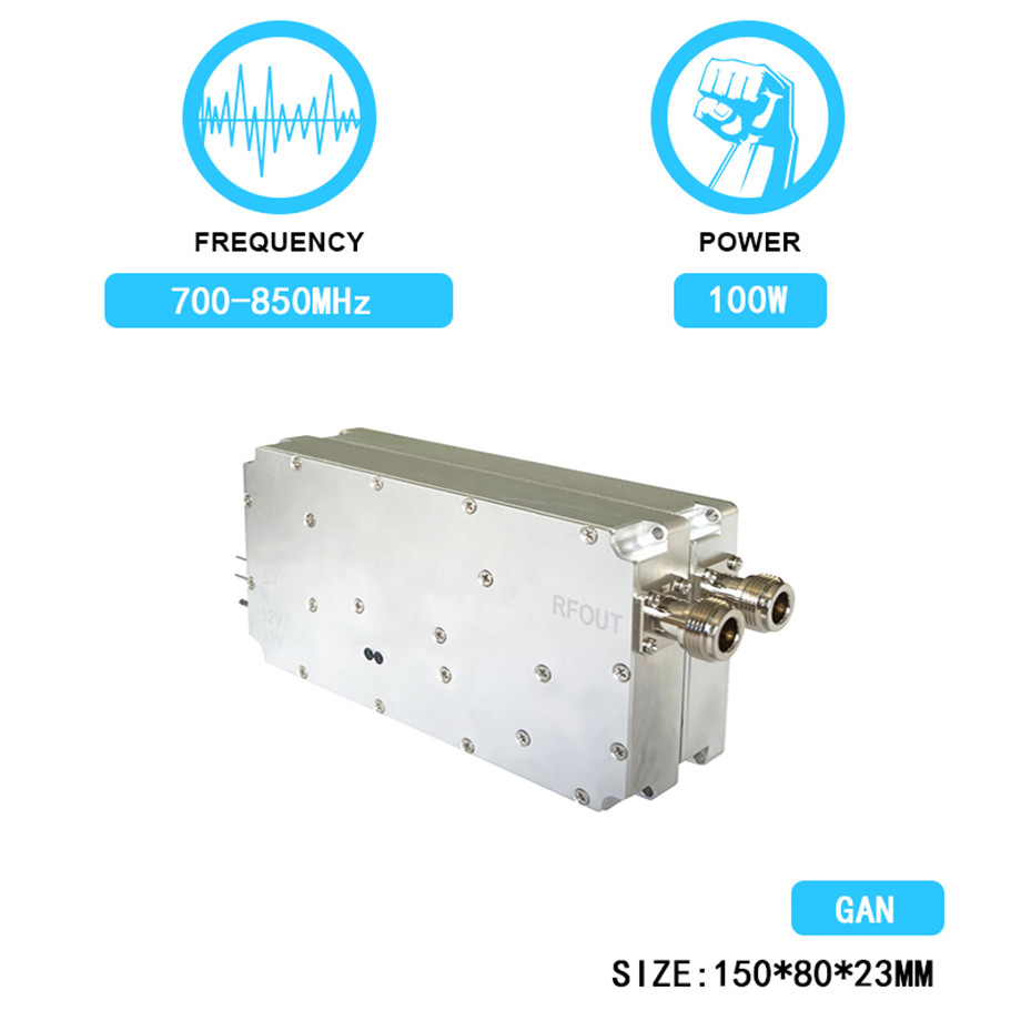 100W 700-850MHz Anti Drone Signal Jammer Module System GPS Blocker GaN Fpv Uav Shielding With GAN and Isolation Protector