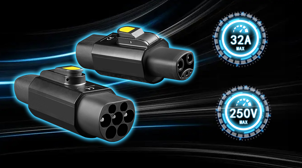 32A 220v Waterproof Portable Charging Adapters for Electric Vehicles Condition 7kw PC Copper NACS Type2 to Tesla 32A Chargers
