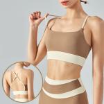 Color contrast sports bra shockproof Female Yoga vest bra with bra pad