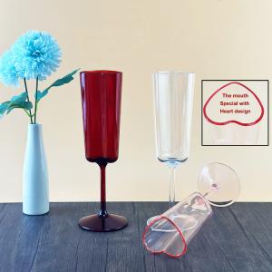 Quality Heart Design Fda Plastic Champagne Glasses Dishwasher Safe wholesale