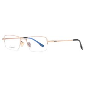 Quality Optical Titanium Metal Glasses Flexible , Men Women Half Rim Glasses wholesale