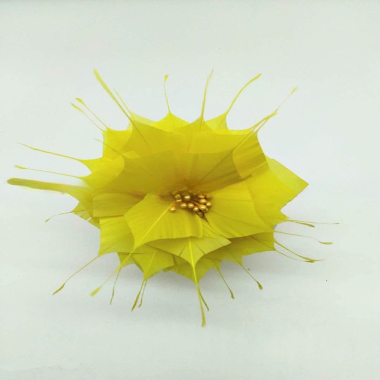 Revamp Your Millinery Game with 5*10 cm Goose Feather Flower Mount and Wire Accessory