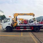Diesel Rollback Wrecker Truck 90km/h Hydraulic Flatbed Tow Truck With Crane
