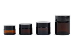 Quality Amber 15ml 50ml Glass Cosmetic Cream Jar With Screw Cap wholesale