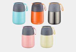 Quality Thermos Vacuum Insulated Stainless Steel Food Jar With Folding Spoon Multi Colored wholesale