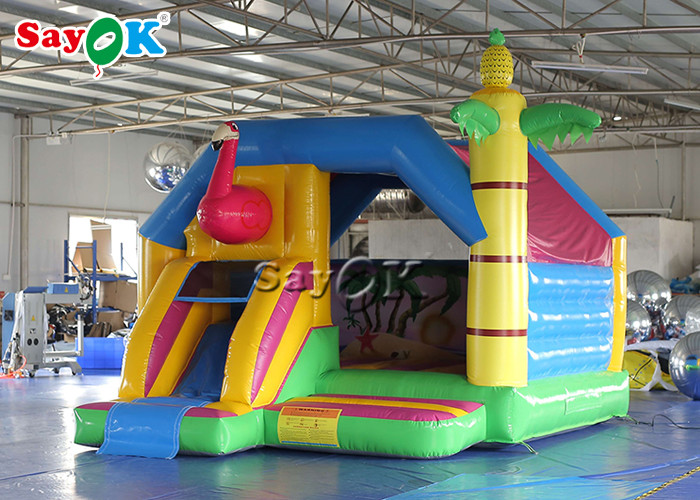 4.9x3.9x3.6mH Flamingo Commercial Kids Inflatable Bouncer Slide Combo