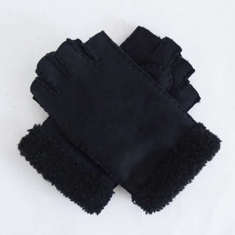 Classical hot sale Australia sheepskin double face fingerless gloves