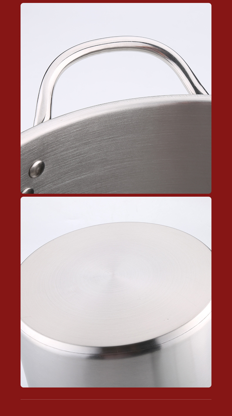 Good Selling Silver Large Capacity Cookware Stew Pots Cooker SS 304 Cooking Pots With Binaural Handle