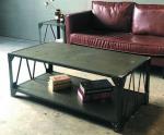 Rustic Vintage Table Industrial Metal Iron Coffee Table End Table For Living