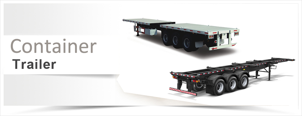 Mechanical/Air Suspension 3 Axle Flatbed Semi Trailer for Shipping Container Transport