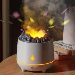 New Mini 400ml Flame Air Humidifier Ultrasonic Oil Diffuser Warm Light Simulated