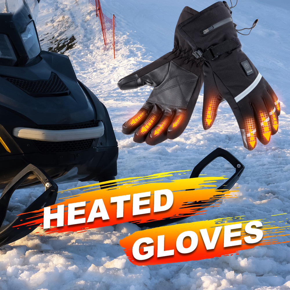 7.4V Lithium USB Electric Battery Rechargeable Heated Ski Gloves Man With 3 Level Temperature Control
