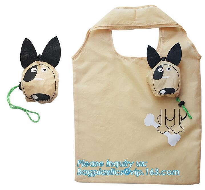 Recycled Foldable Nylon Polyester Tote Bag with logos polyester shopping bag Custom advertising handle non woven bag PAC