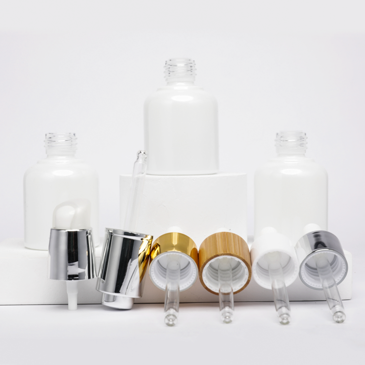 35ml OEM White Skin Care Bottle Glass Container With Dropper