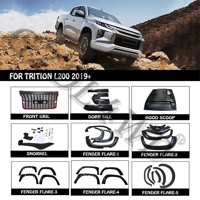 ABS Plastic Car Hood Scoop Cover For Mitsubishi Triton l200 2019