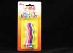 Glitter Wave Shaped Birthday Party Candles With Plastic Holder No Harm No
