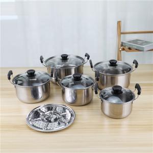 Quality American style 5pcs cookware set kitchen nonstick cooking pot with glass lid wholesale