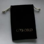 Black Velvet drawstring jewelry bags with customized Gold logo printing