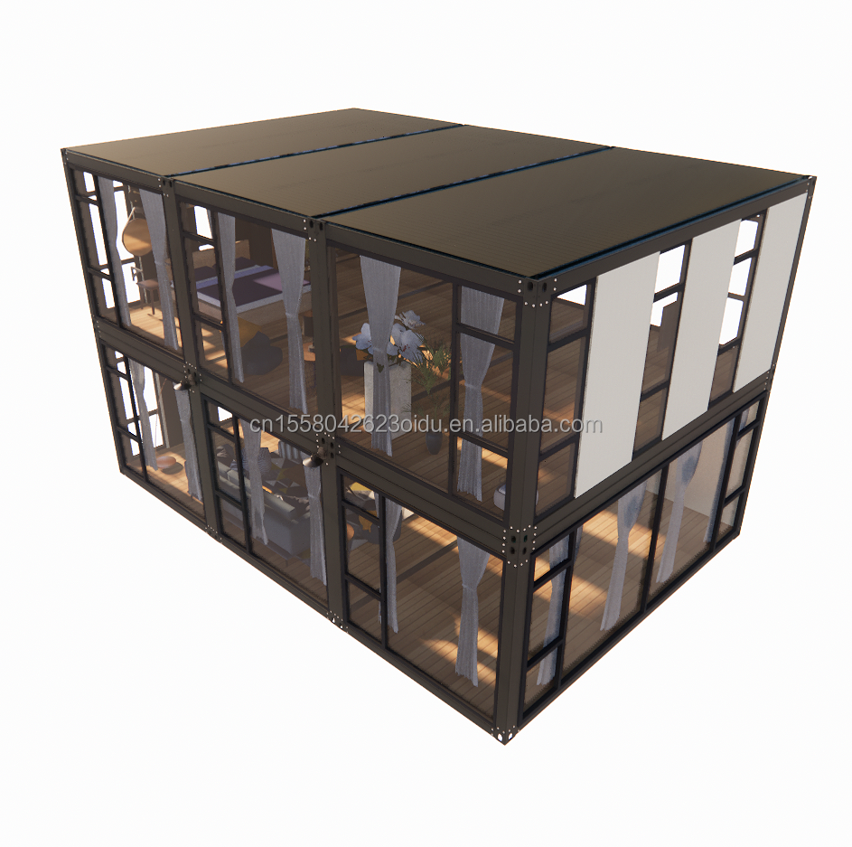 Hotel Flat Pack Steel Product Modern Design Fabricated Apartment by Cbox Luxury Two-Layer Portable Container House