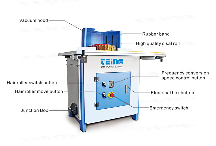 SKY-20S Vertical Manual Sanding Machine with Frequency Control Polishing Roller Speed