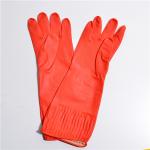 Red Natural latex Long Sleeve Cleaning Gloves , Long Dishwashing Gloves