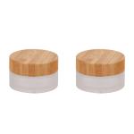 10ml 30ml 50ml 100ml 150ml 200ml 250ml Frosted Glass Cream Jar With Bamboo Lid