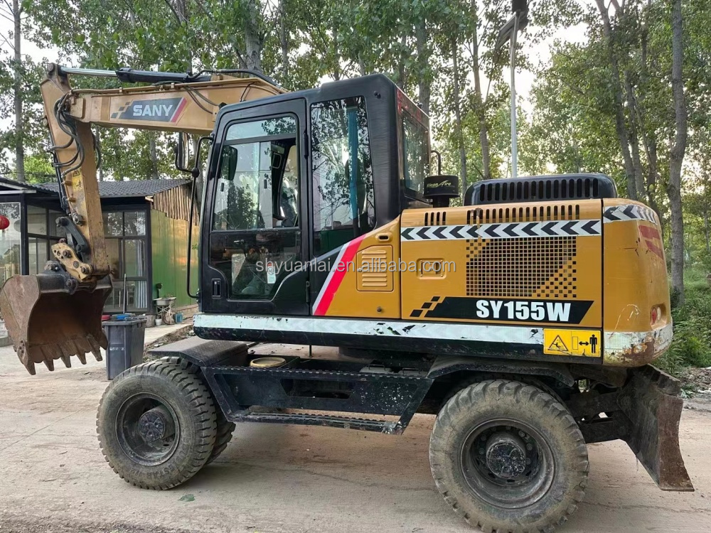 SANY 155W Wheeled Excavator With Original Hydraulic Cylinder And ISUZU Engine
