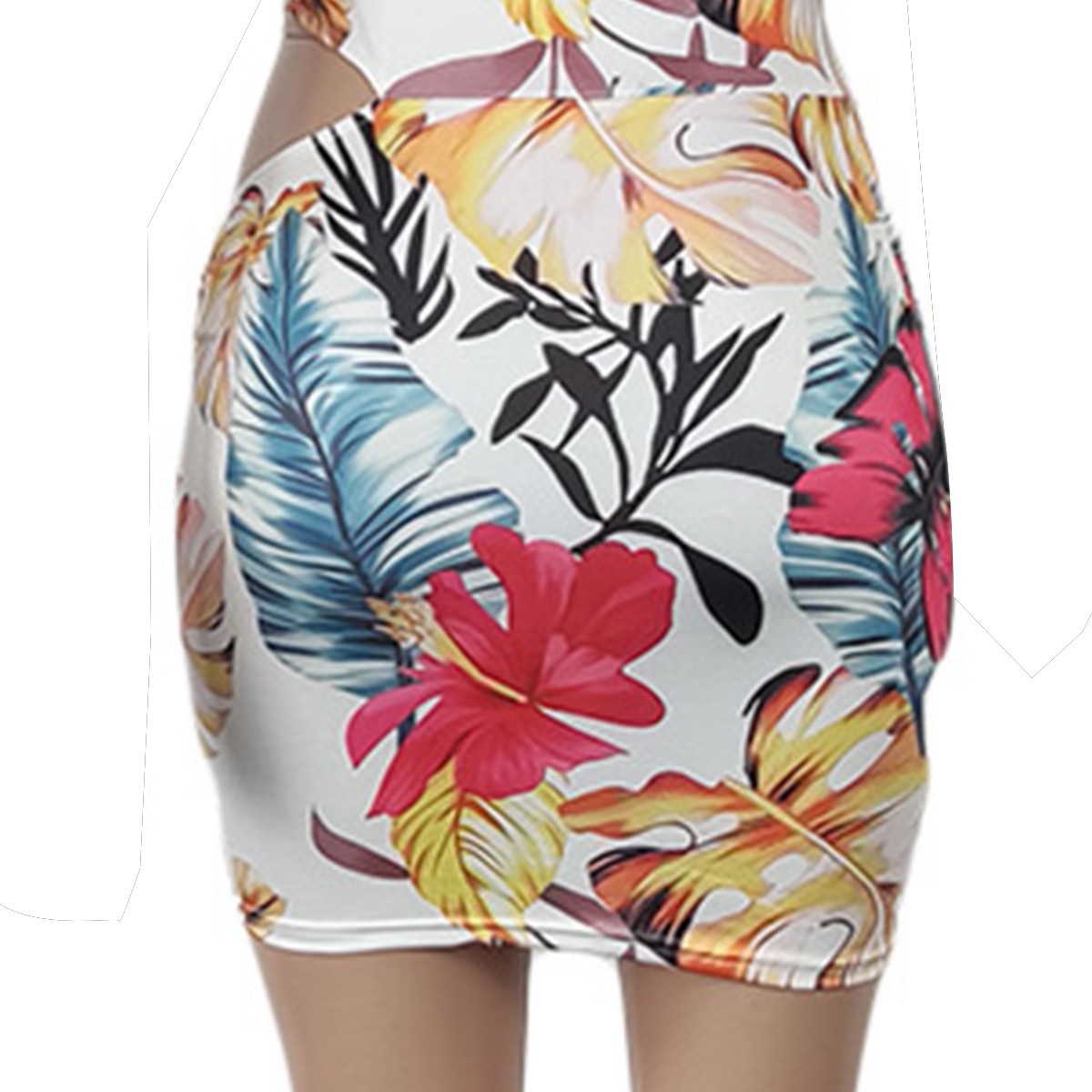 Women'S Printed Sexy XXL One Shoulder Beach Dress
