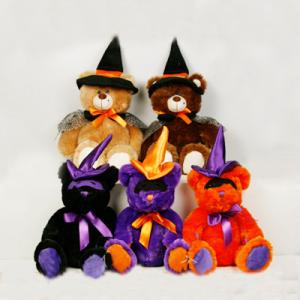 Quality Black and Orange Halloween Teddy Bear Stuffed Toys For Halloween Party wholesale