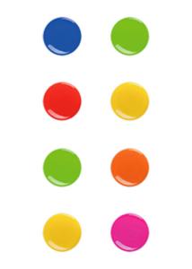 Personalized Smart Board Accessories Round Plastic Coated Magnets