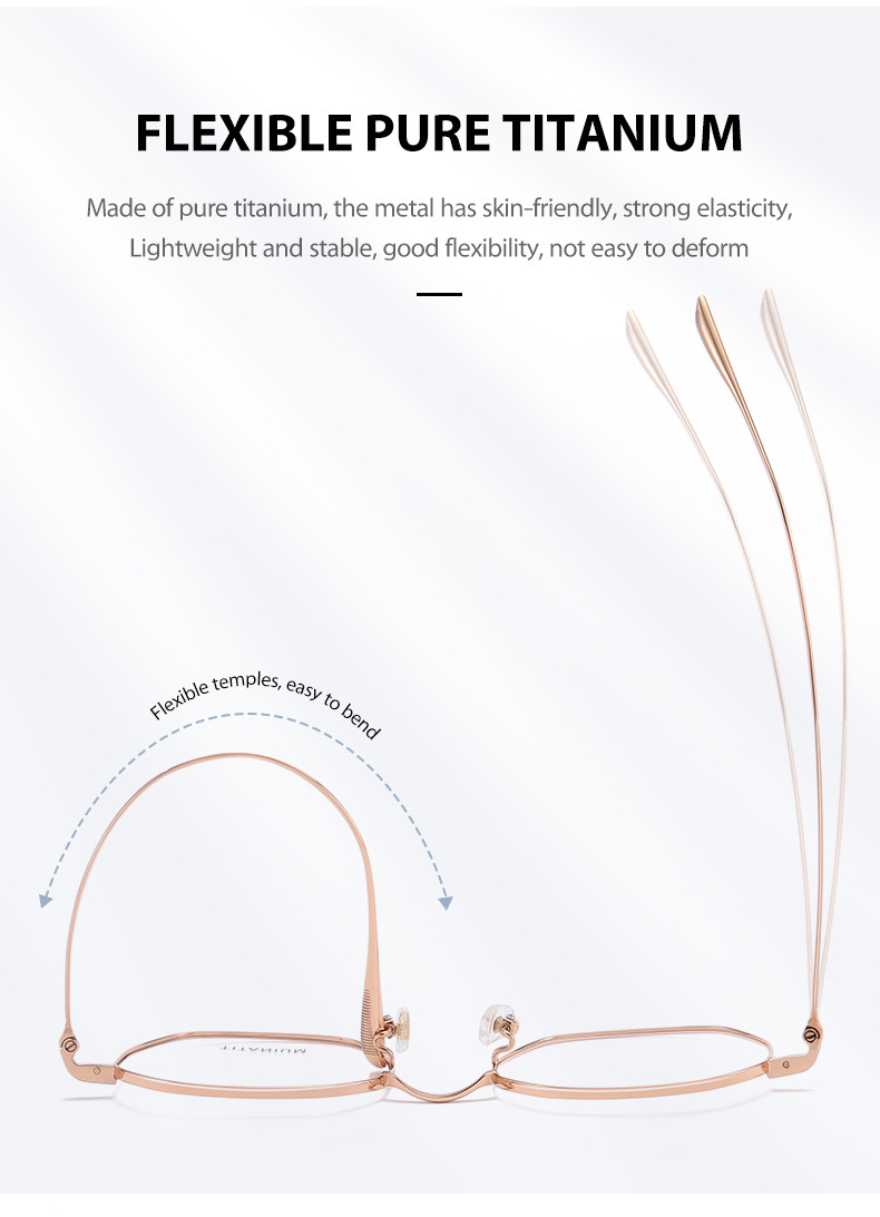 Optical Flexible Titanium Frame Glasses With Transparent Lenses