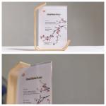 Quality Hand Made 4x6 5x7 6x8 L Shape Acrylic Photo Picture Frame with Wood Base