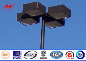 Quality 10M Blue Square Light Street Lighting Poles 4mm Thickness 1.5m Light Arm For Parking Lot wholesale