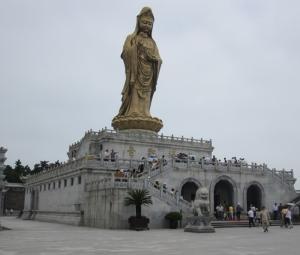 Quality 12 meters high Guan Yin Bhodisattva on lotus pedestal bronze Buddha wholesale