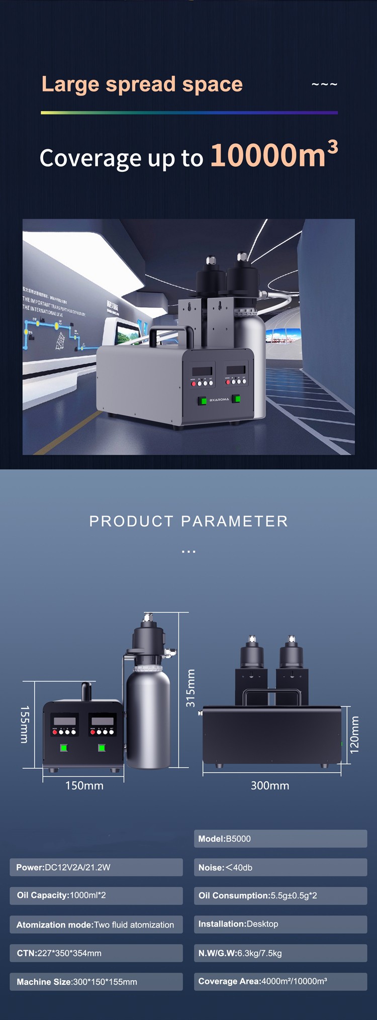 New Multi-functional Split Type Aromatherapy Machine Double Nozzle Machine Room Assembly Line Large Aromatherapy Machine