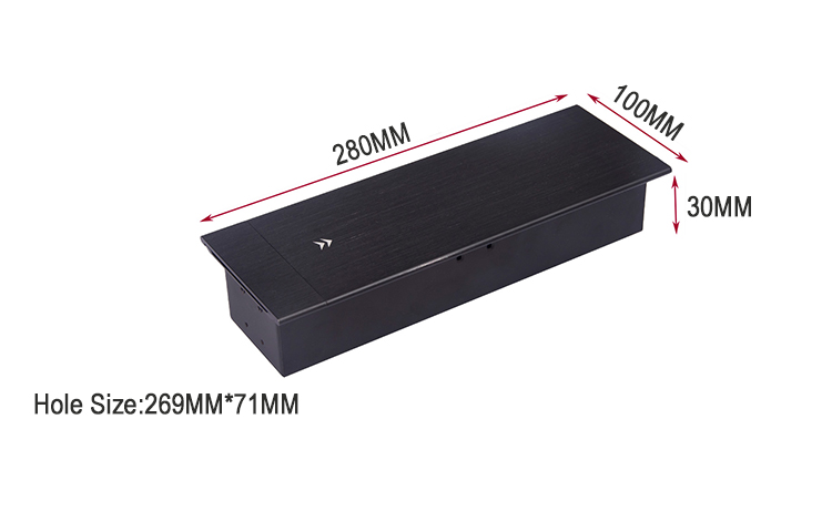 Wireless Charging Sliding Socket Office Desk Power Outlet 110V-250V