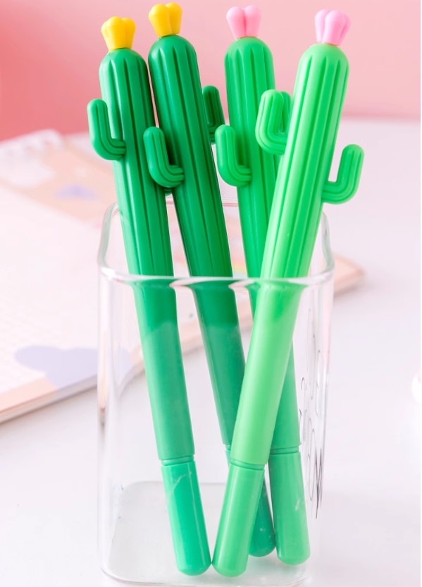 Cute Cactus Neutral Pen Learning Black Signature Pen Primary School Student Award Gift Creative Stationery