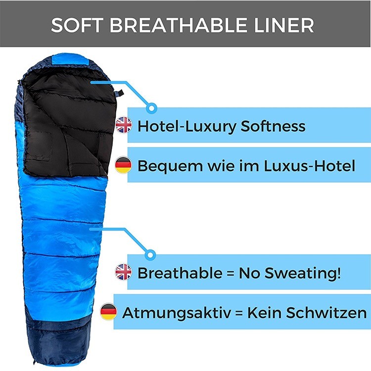 Lightweight 1.5kg Mummy Polyester Sleeping Bag