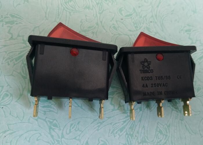 5 Pins 10a Electrical Rocker Switches With Orange Led Brass Strip Kcd3