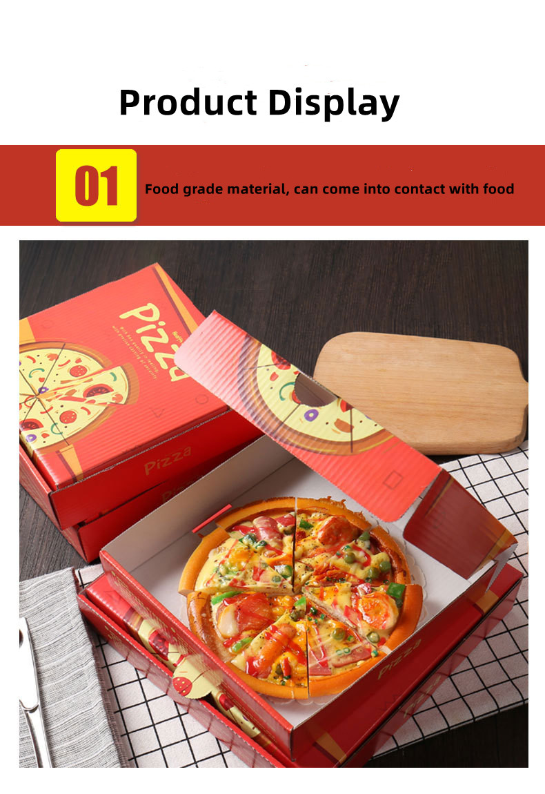 OEM Biodegradable Takeaway Pizza Boxes CMYK 4 Color Offest Printing
