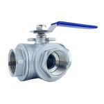 Direct 304/316 Stainless Steel 3-Way Ball Valve with Female Thread Normal