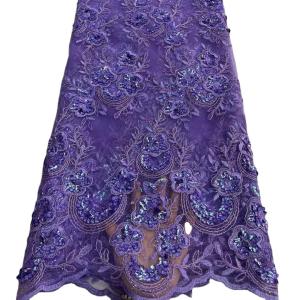 Quality 2023 nigerian lace fabric sequins lace tulle lace embroidery fabric wedding dress for party wholesale