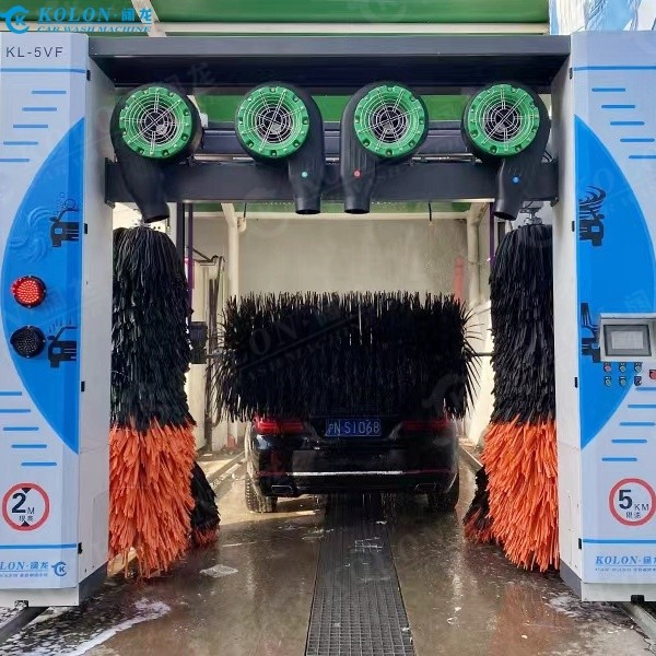5 Brushes Automatic Rollover Car Wash Machine Blower Fixed For Car