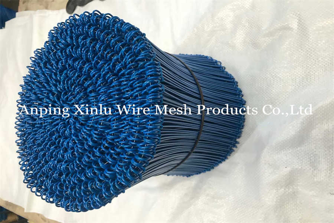 19Gauge Yellow Red Blue PVC CoatedColoured Double Loop Bar Wire Tie for Bundling with 20% Elongation Rate