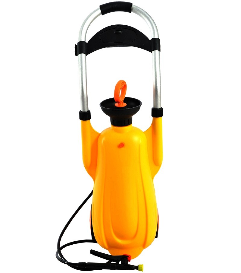 Yellow Portable 12L pressure eyewash equipment, portable emergency ABS eye wash station
